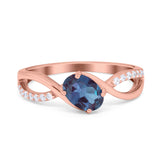 Oval Natural Stone Infinity Twisted Ring