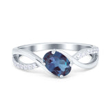  Oval Natural Stone Infinity Twisted Ring