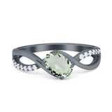  Oval Natural Stone Infinity Twisted Ring