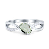  Oval Natural Stone Infinity Twisted Ring