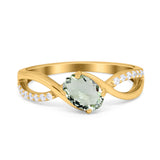  Oval Natural Stone Infinity Twisted Ring