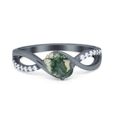  Oval Natural Stone Infinity Twisted Ring