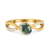  Oval Natural Stone Infinity Twisted Ring