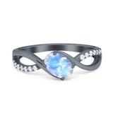  Oval Natural Stone Infinity Twisted Ring