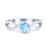  Oval Natural Stone Infinity Twisted Ring