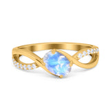  Oval Natural Stone Infinity Twisted Ring