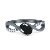 Oval Natural Stone Infinity Twisted Ring