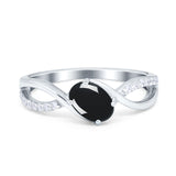 Oval Natural Stone Infinity Twisted Ring