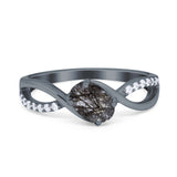  Oval Natural Stone Infinity Twisted Ring