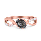  Oval Natural Stone Infinity Twisted Ring