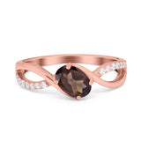  Oval Natural Stone Infinity Twisted Ring