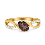  Oval Natural Stone Infinity Twisted Ring