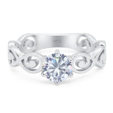 Round Natural Stone Solitaire Ring