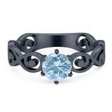 Round Natural Stone Solitaire Ring