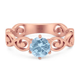 Round Natural Stone Solitaire Ring