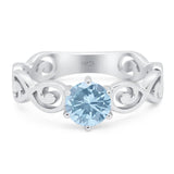 Round Natural Stone Solitaire Ring