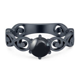 Round Natural Stone Solitaire Ring