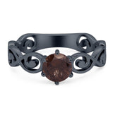 Round Natural Stone Solitaire Ring