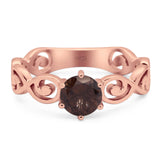 Round Natural Stone Solitaire Ring