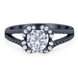 Art Deco Round Natural Stone Floral Ring