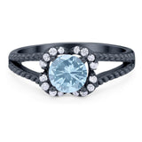 Art Deco Round Natural Stone Floral Ring