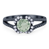 Art Deco Round Natural Stone Floral Ring