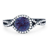 Round Natural Stone Twisted Ring