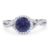 Round Natural Stone Twisted Ring