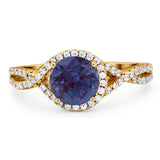 Round Natural Stone Twisted Ring