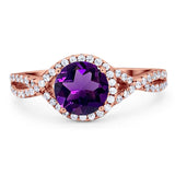 Round Natural Stone Twisted Ring