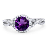 Round Natural Stone Twisted Ring