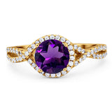 Round Natural Stone Twisted Ring