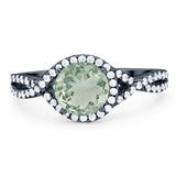 Round Natural Stone Twisted Ring