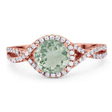 Round Natural Stone Twisted Ring