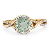 Round Natural Stone Twisted Ring