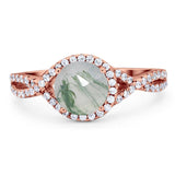 Round Natural Stone Twisted Ring