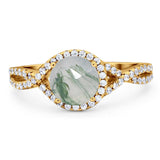 Round Natural Stone Twisted Ring