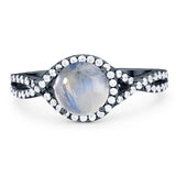 Round Natural Stone Twisted Ring