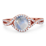 Round Natural Stone Twisted Ring