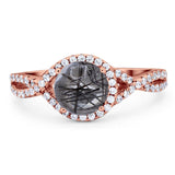 Round Natural Stone Twisted Ring