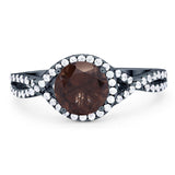 Round Natural Stone Twisted Ring