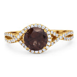 Round Natural Stone Twisted Ring