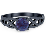 Vintage Style Round Natural Stone Trinity Ring