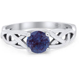 Vintage Style Round Natural Stone Trinity Ring