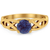 Vintage Style Round Natural Stone Trinity Ring