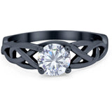 Vintage Style Round Natural Stone Trinity Ring