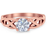 Vintage Style Round Natural Stone Trinity Ring