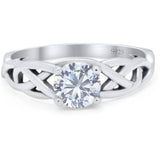 Vintage Style Round Natural Stone Trinity Ring