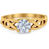 Vintage Style Round Natural Stone Trinity Ring
