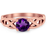 Vintage Style Round Natural Stone Trinity Ring